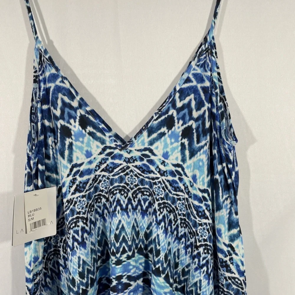 NEW La Blanca‎ [ S/M ] Oasis Ikat Asymmetrical Cover up Dress in Blue - Picture 8 of 12